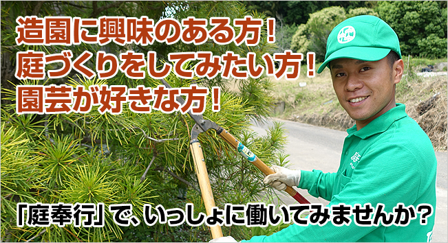 造園に興味がある方!庭づくりをしてみたい方!園芸が好きな方!「庭奉行」で、いっしょに働いてみませんか?